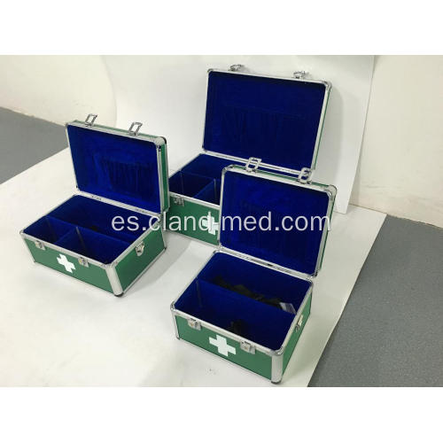 Caja de primeros auxilios de aleación de aluminio con cerraduras y manija